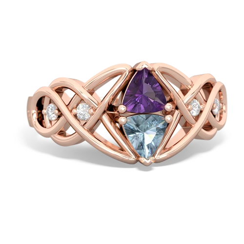 amethyst-aquamarine celtic knot ring