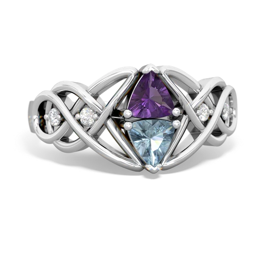 amethyst-aquamarine celtic knot ring