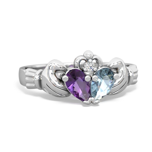 amethyst-aquamarine claddagh ring