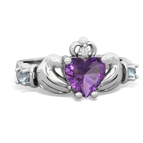 amethyst-aquamarine claddagh ring