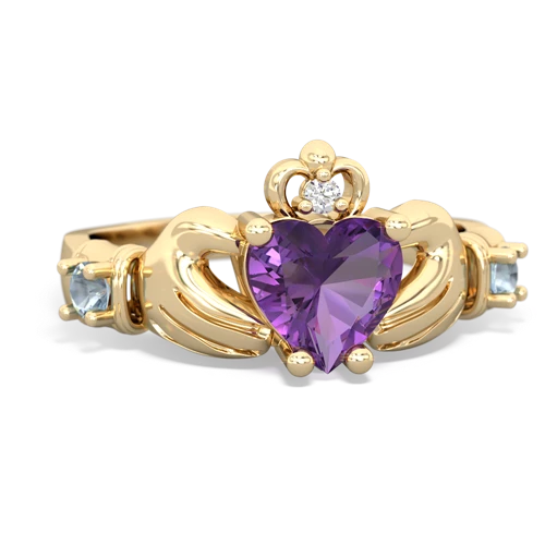 amethyst-aquamarine claddagh ring