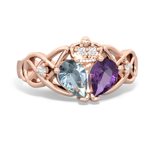 amethyst-aquamarine claddagh ring