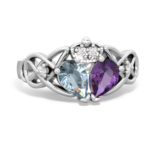 amethyst-aquamarine claddagh ring