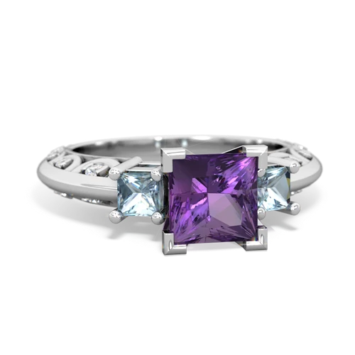 amethyst-aquamarine engagement ring