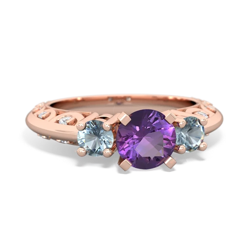 amethyst-aquamarine engagement ring