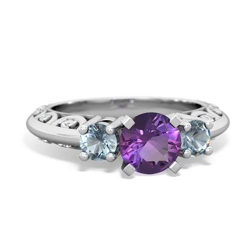 amethyst-aquamarine engagement ring