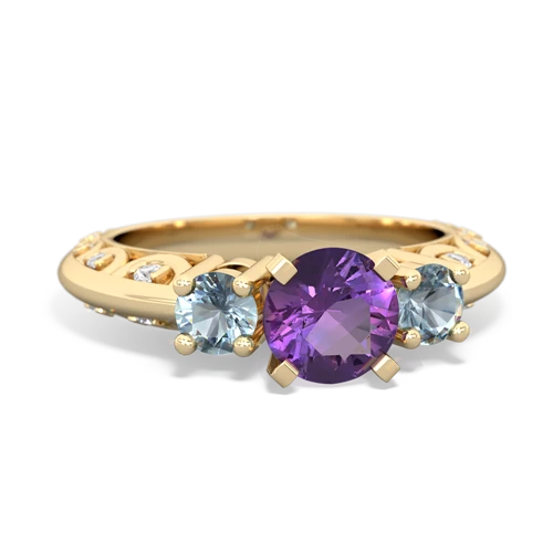 amethyst-aquamarine engagement ring