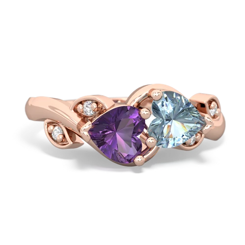 amethyst-aquamarine floral keepsake ring