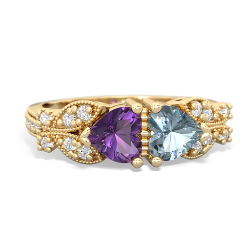 amethyst-aquamarine keepsake butterfly ring