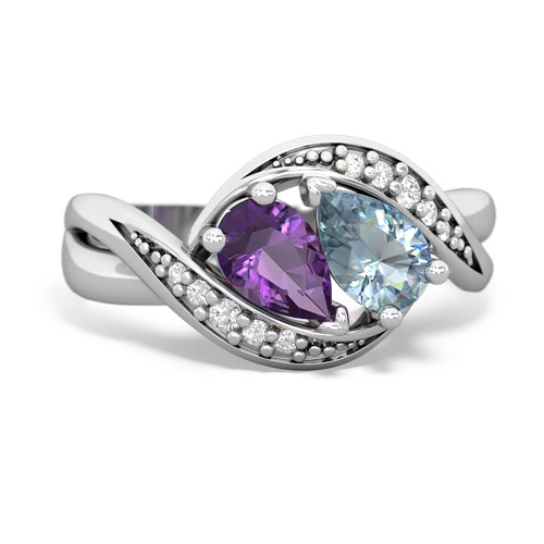 amethyst-aquamarine keepsake curls ring