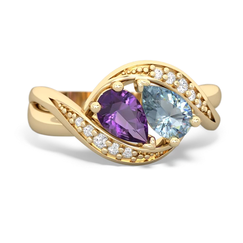 amethyst-aquamarine keepsake curls ring