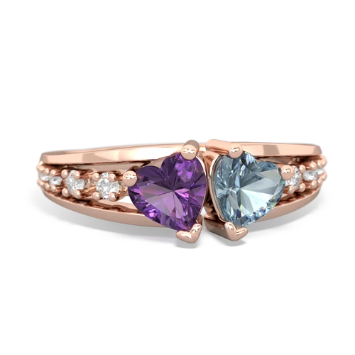 amethyst-aquamarine modern ring