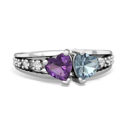 amethyst-aquamarine modern ring