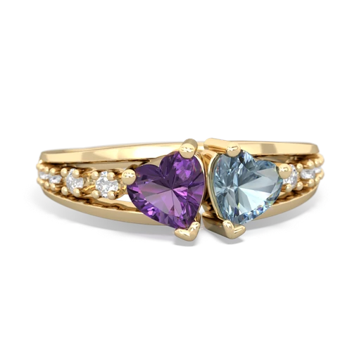 amethyst-aquamarine modern ring