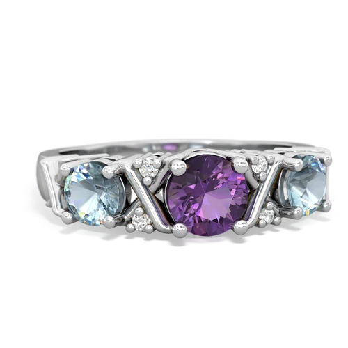 amethyst-aquamarine timeless ring