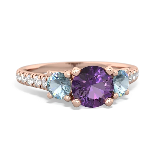 amethyst-aquamarine trellis pave ring