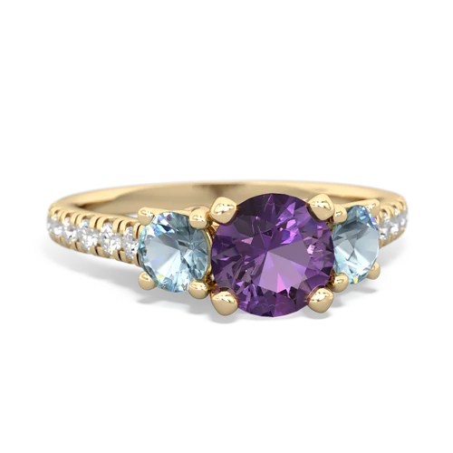 amethyst-aquamarine trellis pave ring