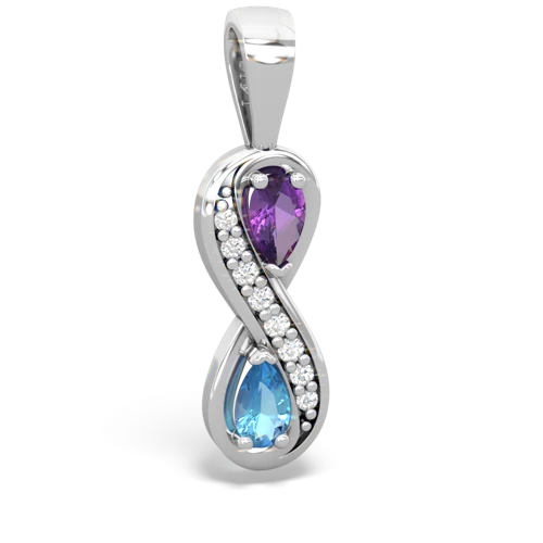 amethyst-blue topaz keepsake infinity pendant