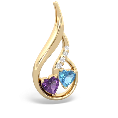 amethyst-blue topaz keepsake swirl pendant