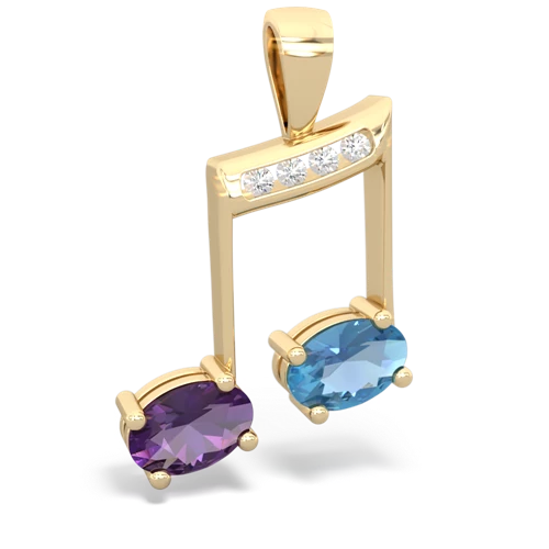 amethyst-blue topaz music notes pendant