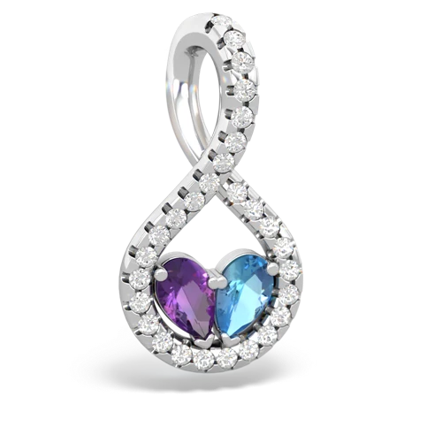 amethyst-blue topaz pave twist pendant