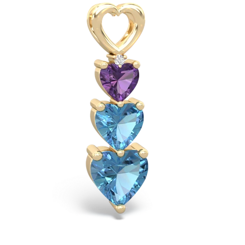 Amethyst Genuine Amethyst with Genuine Swiss Blue Topaz and Lab Created Emerald Past Present Future pendant Pendant