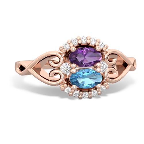 amethyst-blue topaz antique keepsake ring