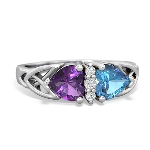 amethyst-blue topaz celtic ring