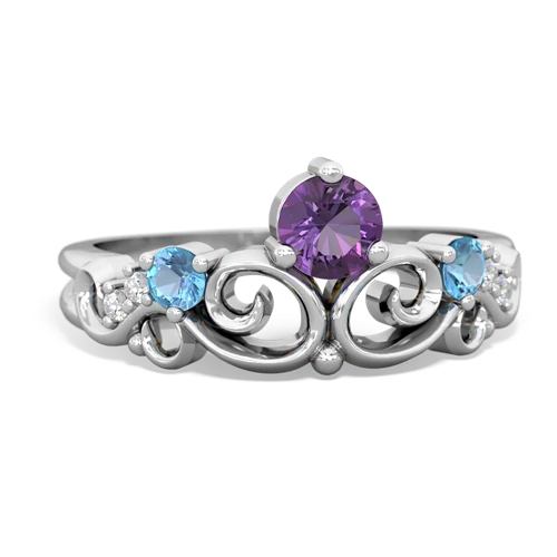 amethyst-blue topaz crown keepsake ring