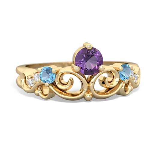 amethyst-blue topaz crown keepsake ring