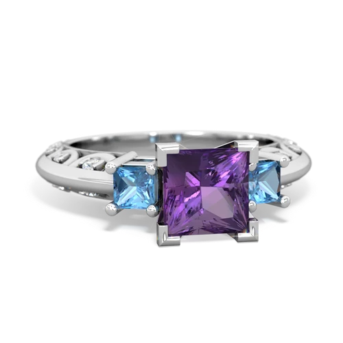 amethyst-blue topaz engagement ring