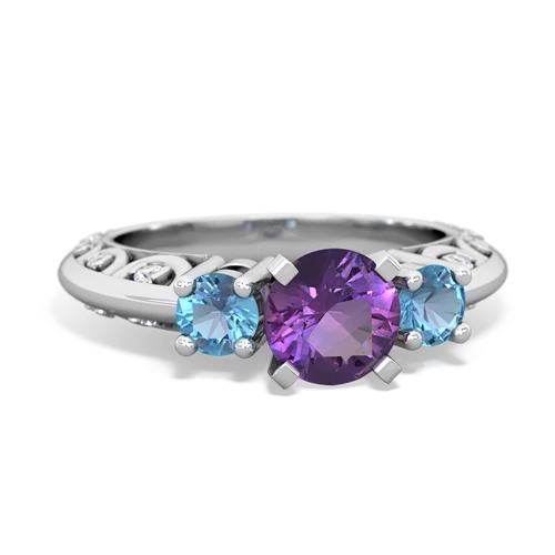 amethyst-blue topaz engagement ring