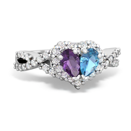 amethyst-blue topaz engagement ring