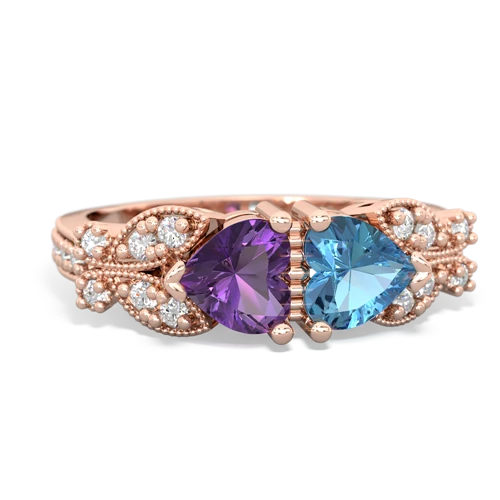 amethyst-blue topaz keepsake butterfly ring