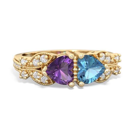 amethyst-blue topaz keepsake butterfly ring