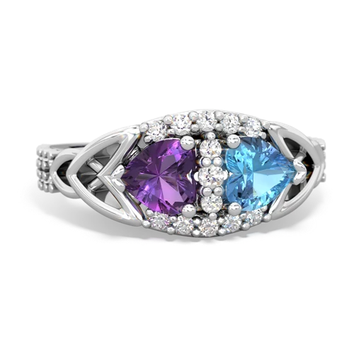 amethyst-blue topaz keepsake engagement ring