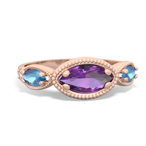 amethyst-blue topaz milgrain marquise ring