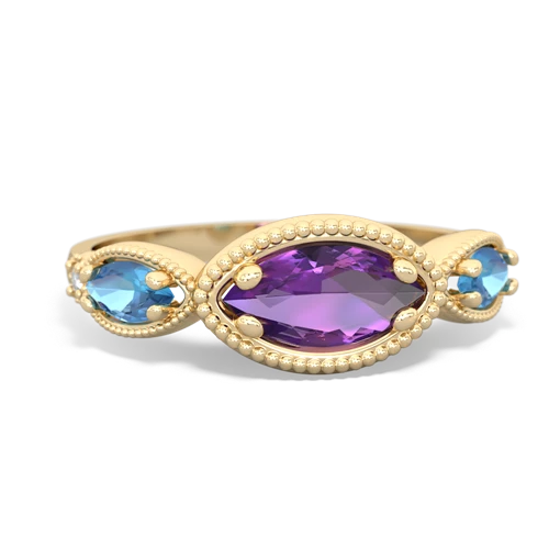 amethyst-blue topaz milgrain marquise ring