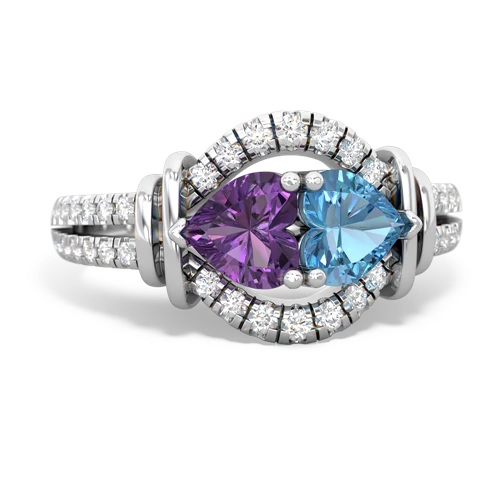 amethyst-blue topaz pave keepsake ring