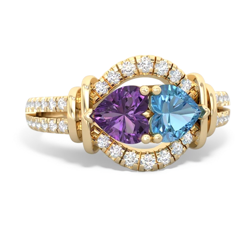 amethyst-blue topaz pave keepsake ring