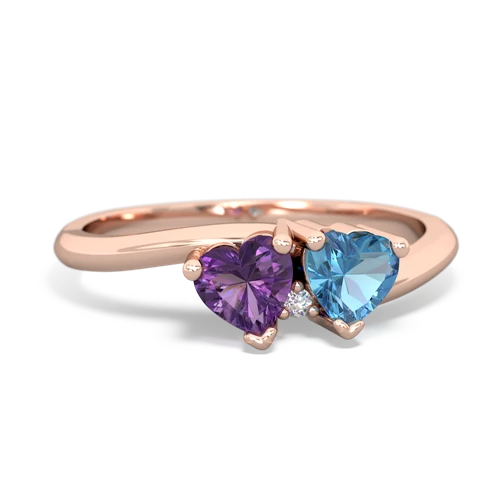 amethyst-blue topaz sweethearts promise ring