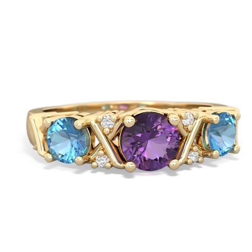 amethyst-blue topaz timeless ring