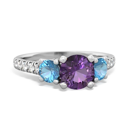 amethyst-blue topaz trellis pave ring