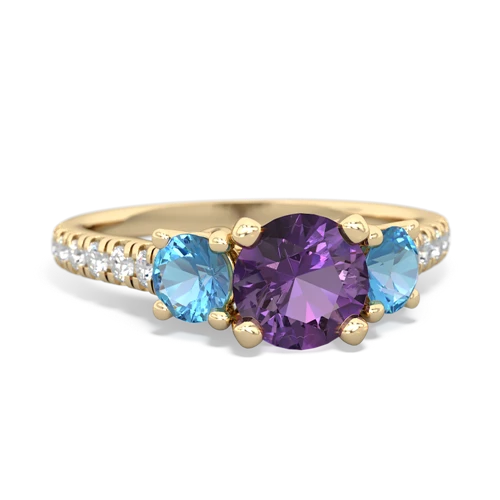 amethyst-blue topaz trellis pave ring