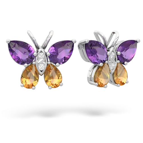 amethyst-citrine butterfly earrings