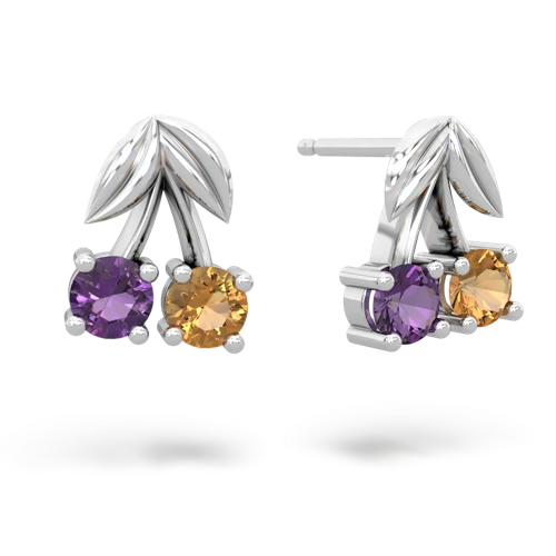 amethyst-citrine cherries earrings