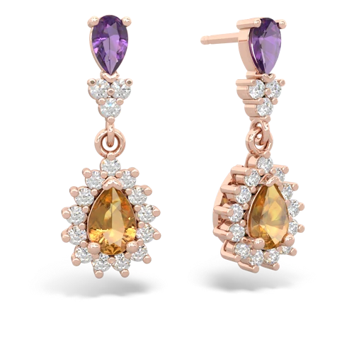 amethyst-citrine dangle earrings