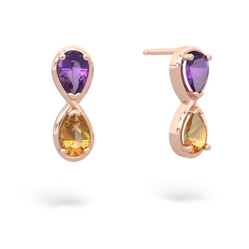 amethyst-citrine infinity earrings