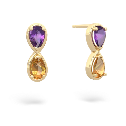 amethyst-citrine infinity earrings