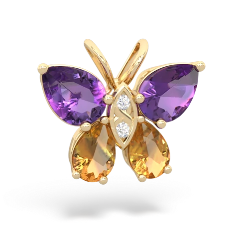 amethyst-citrine butterfly pendant